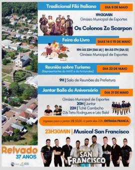 Programações do mês de maio